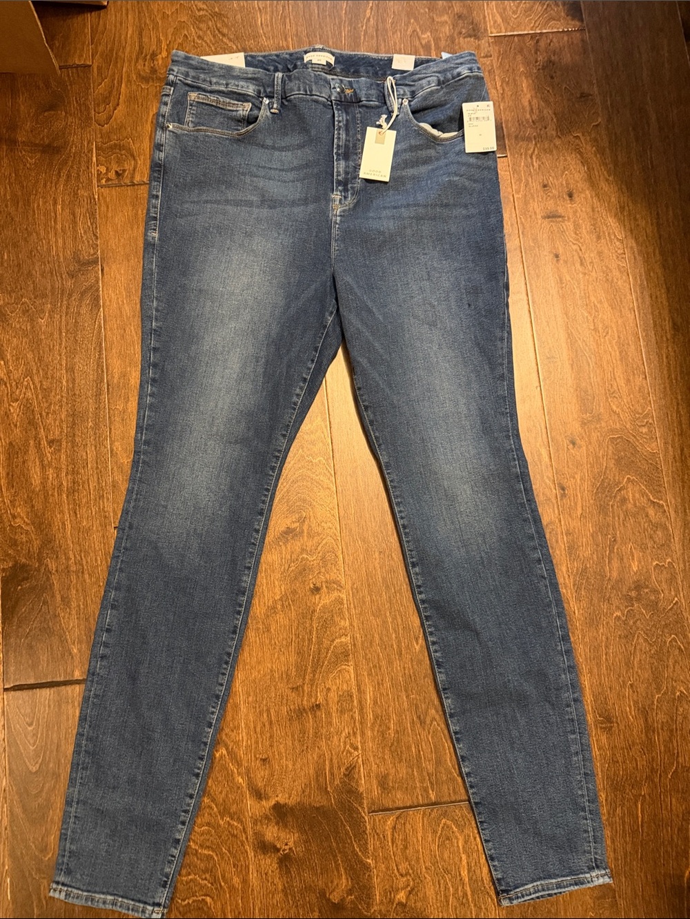 Good American Plus Sized Dark Blue Stretch Skinny Jeans